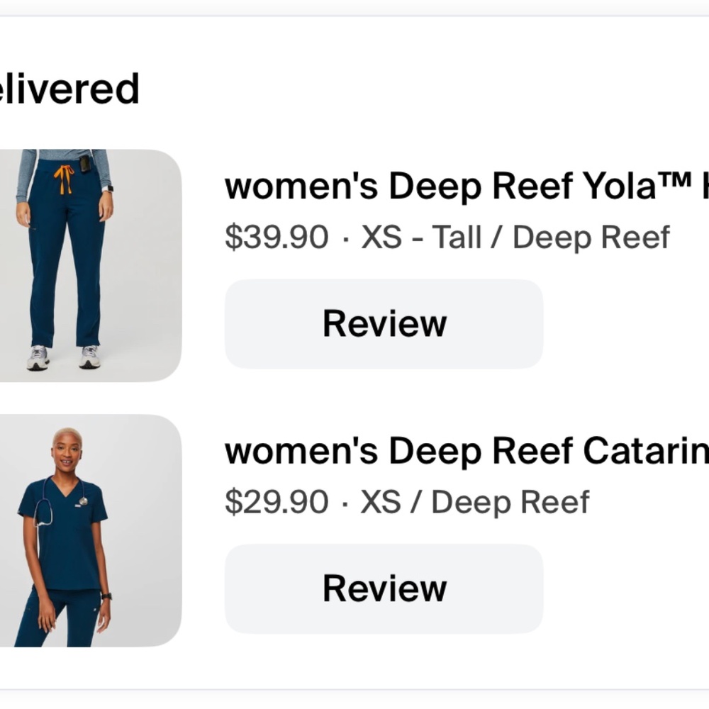 Figs scrub top and pants Deep reef color.